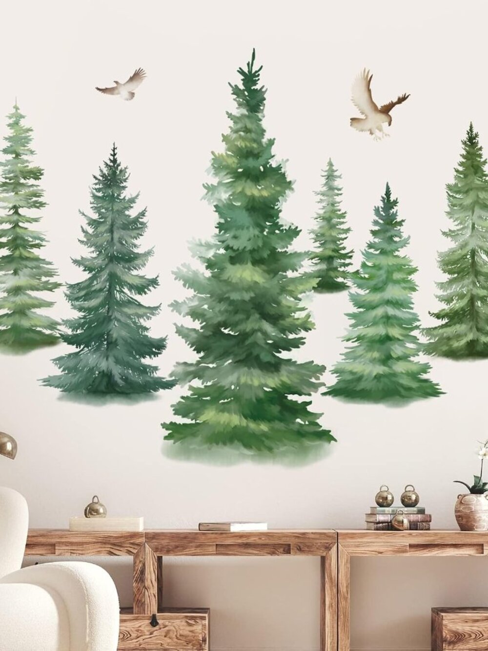 Woodland Pine Trees Branch Wall Decals Stickers XL